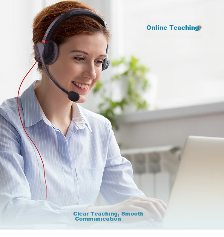 HION H730D Headset, Dual-Ear Call Center Headphones, Dual-Microphone Smart Noise-Cancelling Customer Service Headset, Call Center Agent Computer Headset, Online Education Training, Telemarketing Headset - USB 13