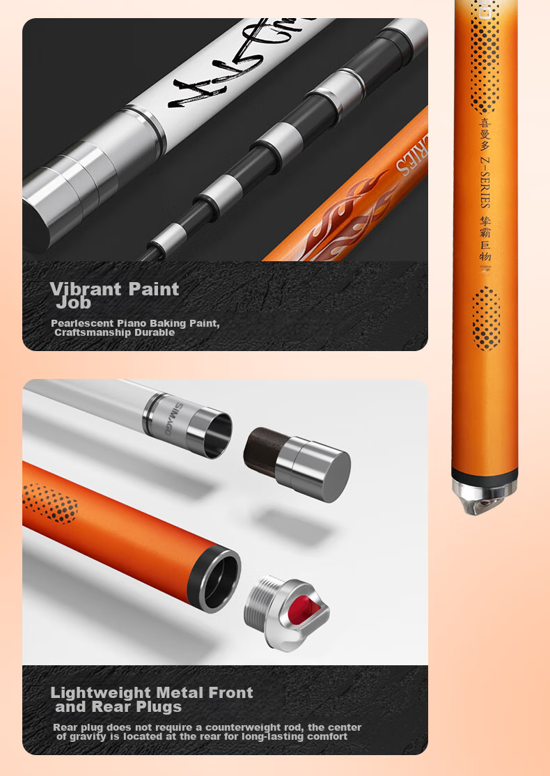 SIMAGO Ximan Duo Giant Rod, 19 Sections, 8H Ultra-Hard Carbon Fiber, Imported from Japan, for Sturgeon And Carp, Multi-Purpose Fishing Rod, 6.3 Meters 13