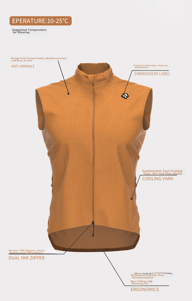 LAMEDA Windproof Cycling Vest with Storage, Road Bike Gear, Quick-Dry Cycling Jersey for Men And Women, Casual Color, Size L 1