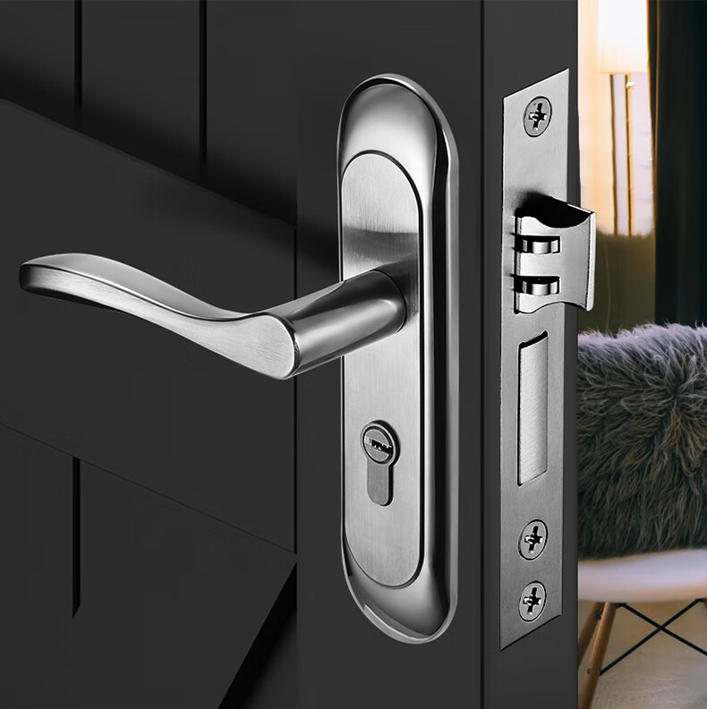Fly.Globe Stainless Steel Door Lock, Interior Bedroom Door Lock, Anti-Theft Lock, Door Handle, AH66 13