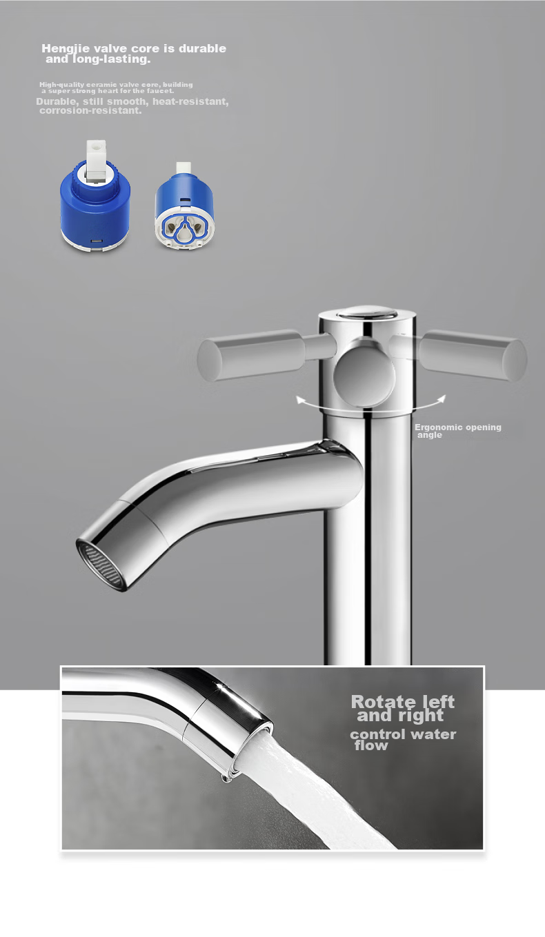 HEGII Basin Faucet, High-Leg Single Cold Water Bathroom Sink Washbasin Faucet HMF2600-12 8