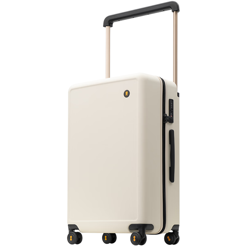 LEVEL8 Suitcase with Wide Handle, Travel Luggage for Men And Women, 20-Inch Carry-On Size, Password Lock, Spinner Wheels, Yuexiangjia Series, Apricot Color