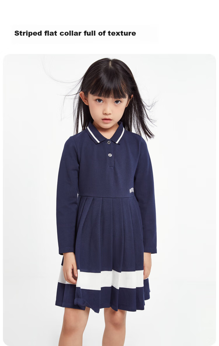 Annil Girls' Long-Sleeve Dress, New Autumn 2024 Style, Crystal Pink, Size 130 3