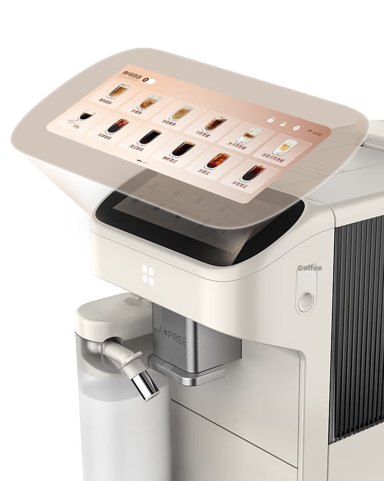 KAxFREE [Flagship Bestseller] Coffee Machine, Home Fully Automatic Coffee Maker with Fresh Grinding And Cold Brew, Italian-Style, Large Touch Screen, Dual Temperature Dual Extraction, SF1 Max, Moon White 4