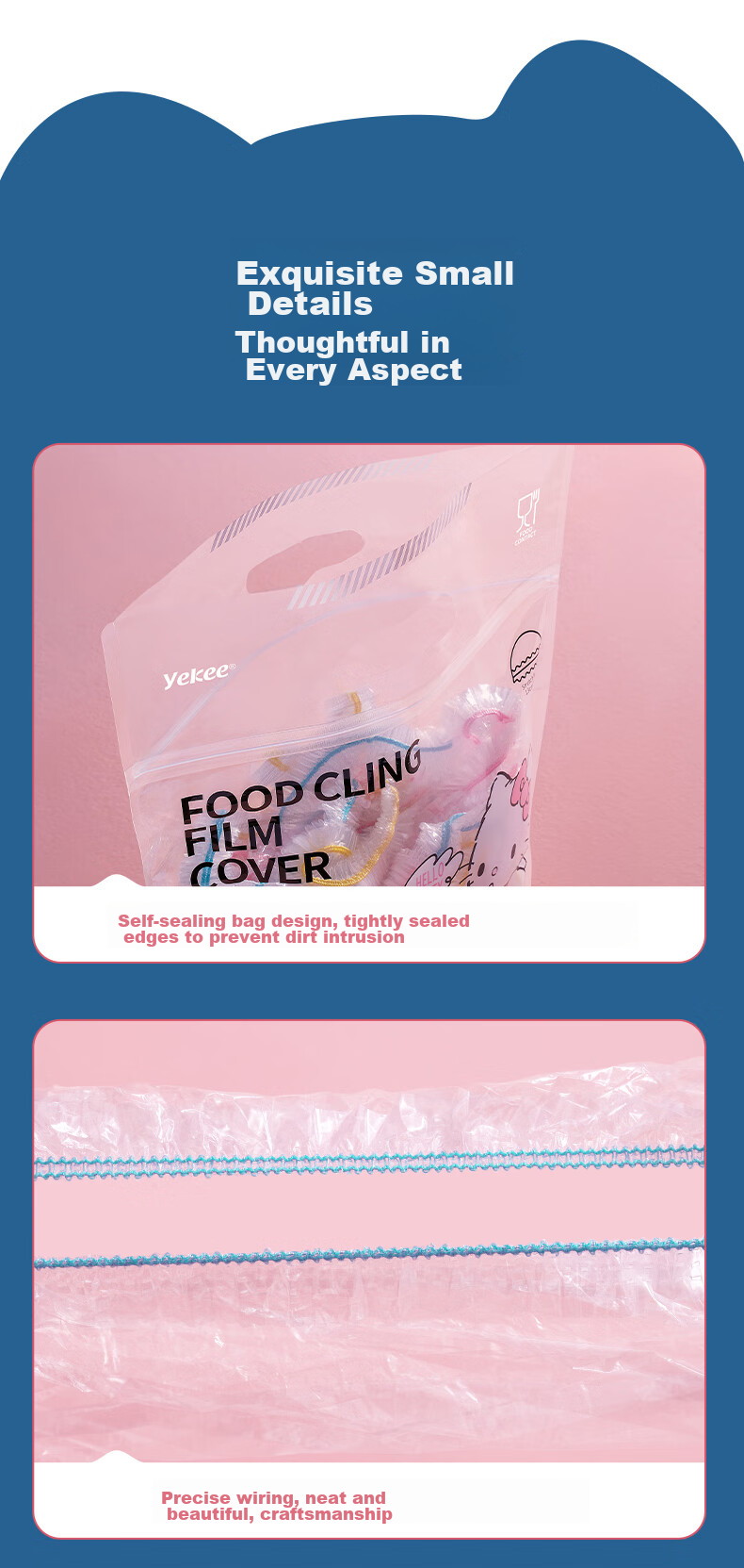 Yekee HelloKitty Colorful Disposable Food Covers, Prevent Flavor Mixing, Universal Striped Style, 200 Pieces 15