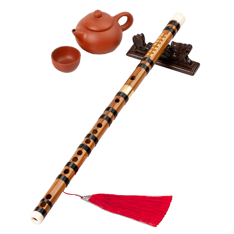 Minsine Bitter Bamboo Refined Dizi Bamboo Flute in G Key, Beginner-Friendly Horizontal Flute for Ethnic Wind Instruments D18