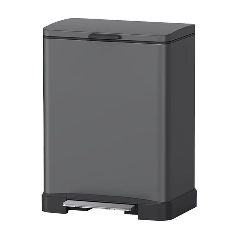 BOBO Stainless Steel Kitchen Trash Can, 20L Titanium Gray Foot Pedal Trash Can with Lid, Large Size for Living Room And Home Use, Model 8858