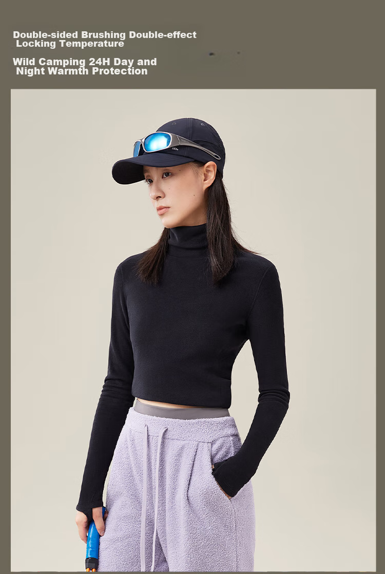 Beneunder Fleece Base Layer, Turtleneck, Autumn And Winter Warmth, Slim Fit, Elastic Inner Wear, Women's Top PM003 15
