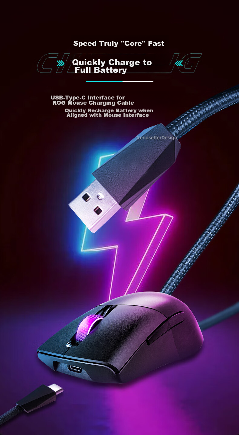 Chaofan Compatible with ASUS ROG Mouse, Keyboard, Headphones, Charging Cable, Zhanren 3, Yueren 2, Mo Ren X Long Shen ACE Fengxing GO Headphones, USB Connection Cable, Type-C Data Cable, 2 Meters 3