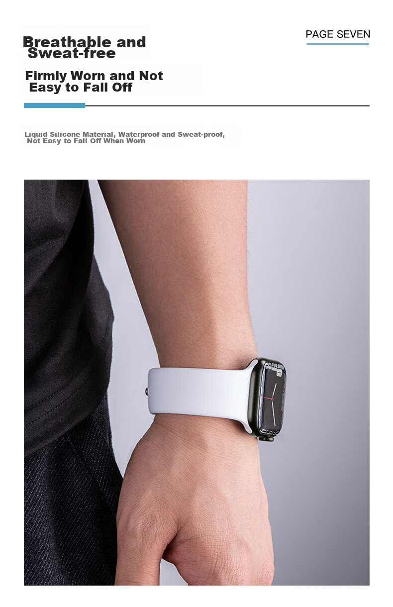 KMaxAI Compatible Silicone Watch Band for Apple Watch Series 12/11, Ultra4/3/2 Sport Watch Strap, IWatch SE3/9/8 Men's And Women's Style Wristband, Starlight 7