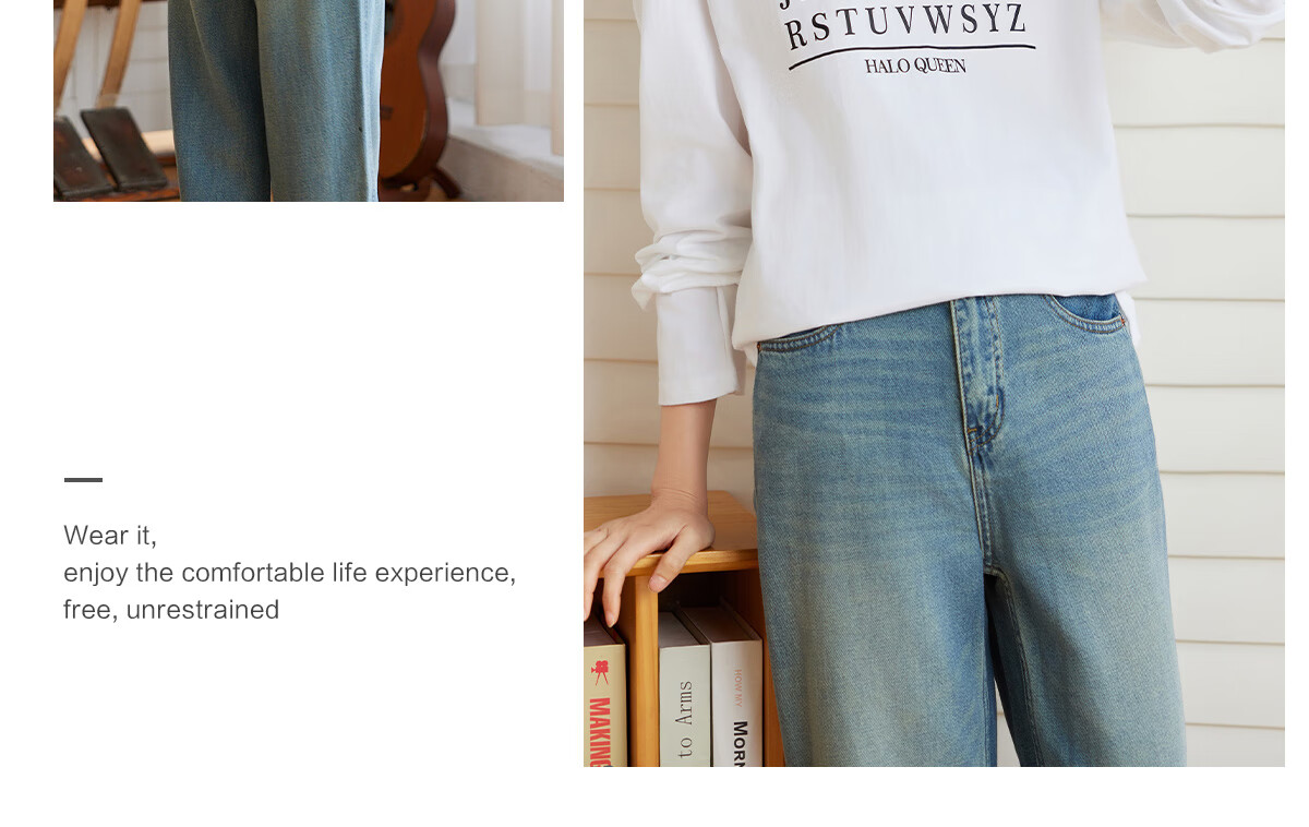 Halo Queen Women's Long Sleeve Cotton T-Shirt Spring Autumn Round Neck Letter Bow Print Casual Base Shirt New H143T2009 56