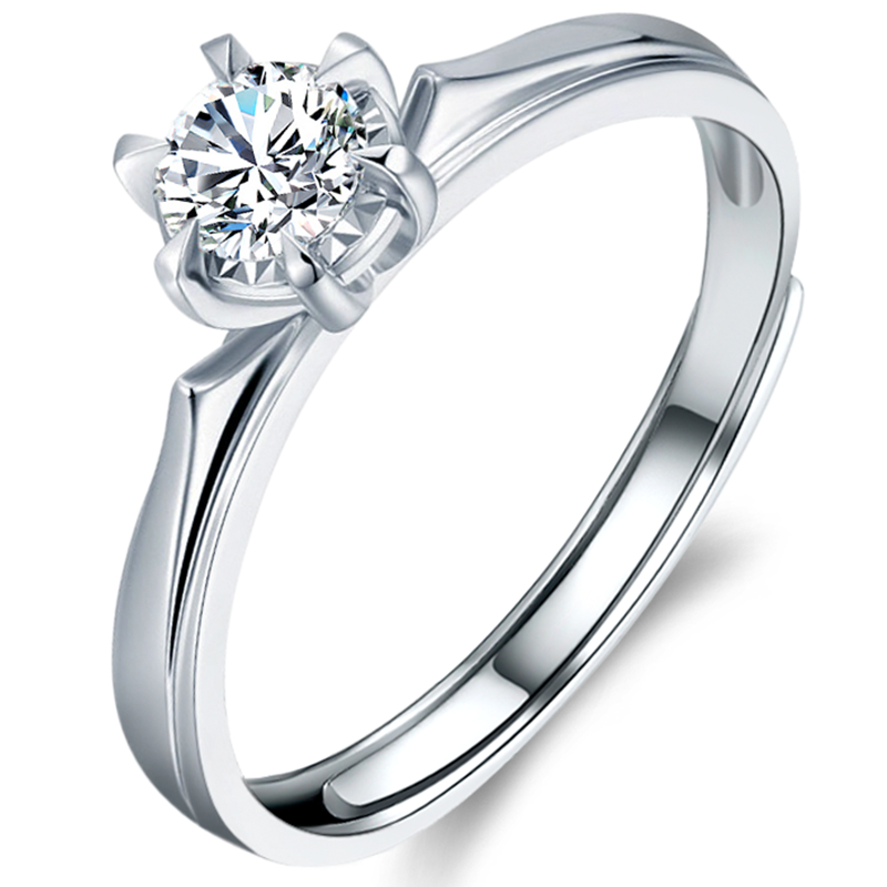 begoris 钻石戒指女 pt950铂金钻石戒指一克拉钻戒求婚订婚送女友送