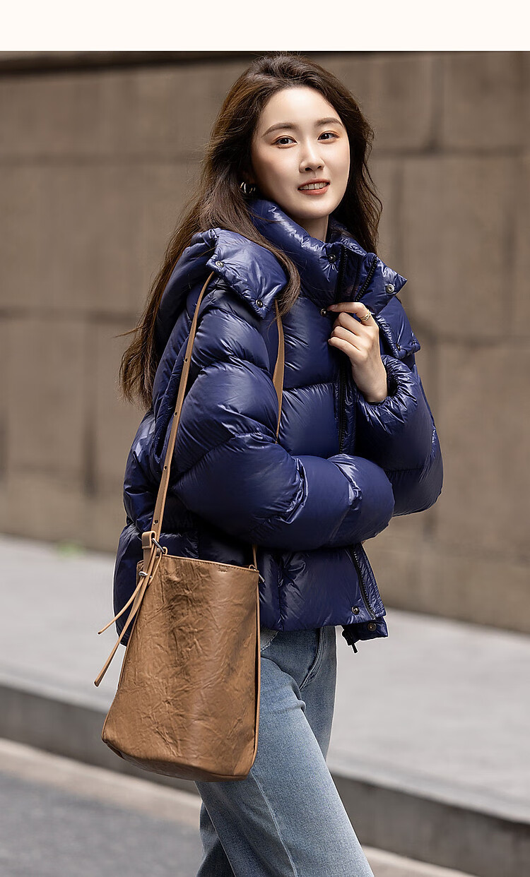 Dme [Detachable Sleeves] Winter Lightweight High-Heat Retention 90% Duck Down Stylish Front Short Back Long Women's down Jacket 9