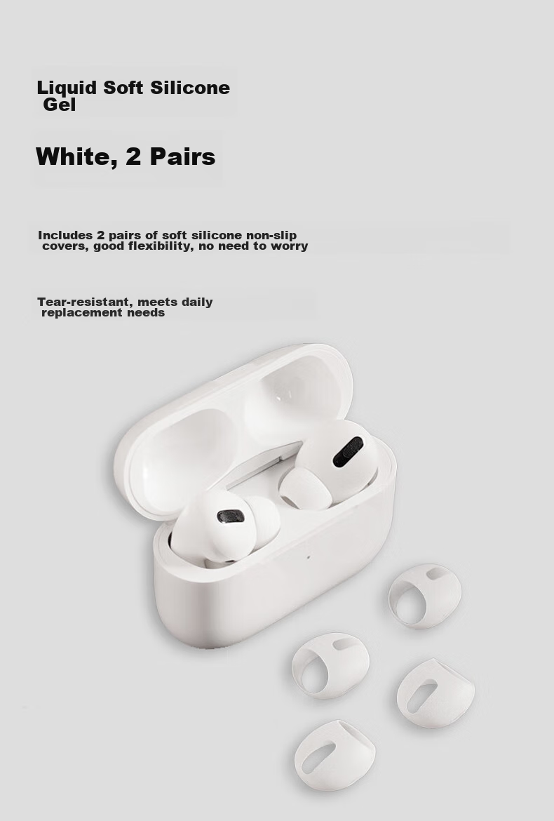 Masentek ES12 Earbud Case Protective Cover Compatible with AirPods Pro 1/2 Bluetooth Earphones for Apple 34/35/36/37 Series, Silicone Anti-Slip Anti-Drop Accessory, 2 Pairs 4