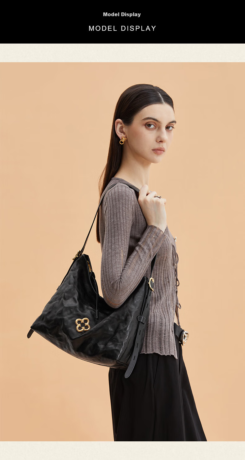 CASSILE [Celebrity Style] Cassile Tote Bag for Women, Vegetable-Tanned Leather Light Luxury Crossbody Hobo Bag, Birthday Gift 11
