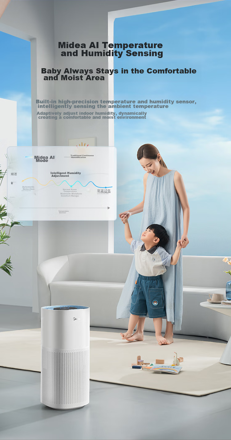 Midea [Xiaolanjing 800] Price Protection, 618 Non-Water Mist Air Humidifier for Home Bedroom, Pregnant Women, Mothers And Babies, Heating, Antibacterial, Small Atomizer, Gift Subsidy SZK-1Y80 10