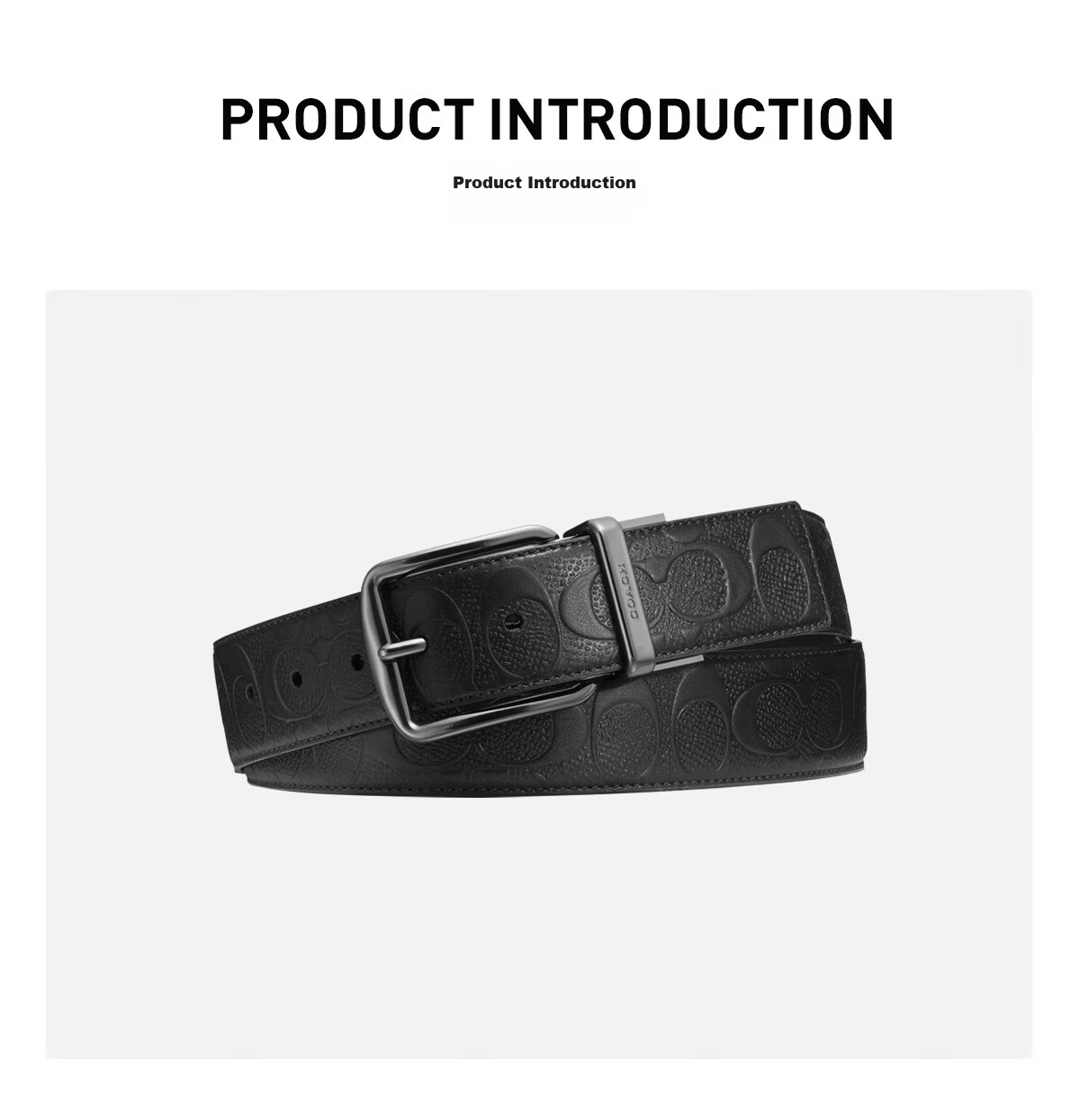 COACH [Brand Direct Supply], Men's HARNESS Pin Buckle Belt, Black CQ024, New Year Gift 1