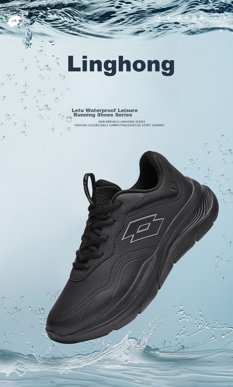 LOTTO Running Shoes for Men, Autumn Sports Casual Shoes, Shock-Absorbing And Rebound Running Shoes for Men, 1170P Black, Size 39 2