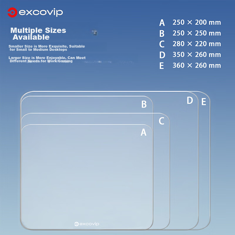EXCO Medium-Sized Photovoltaic Glass Mouse Pad, Gaming And Office Supplies, Portable Computer Accessory, Self-Standing Notebook, FPS Smooth Hard Durable Transparent 0124 10