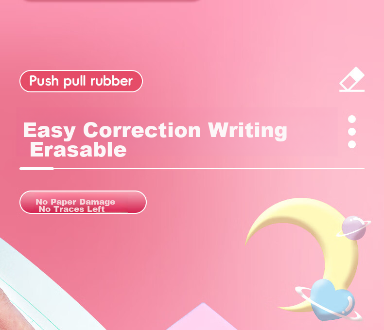 M&G Stationery Unicorn Push-Pull Eraser 1 Piece + 2 Refills, Sketch Art Drawing Eraser for Kindergarten Elementary School Children Exam Use 8