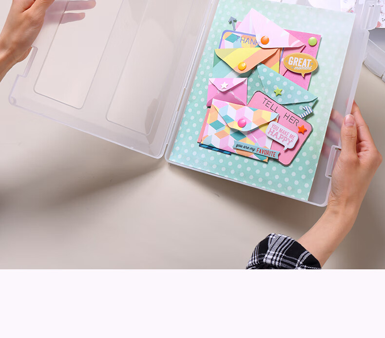 KW-Trio A4 Transparent Document Storage Box, Waterproof, for Certificates And Durable Files, Card Holder Organizer Box 16