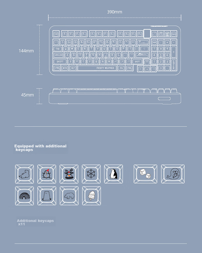 CoolKiller CK98ultra Wireless Bluetooth Tri-Mode Transparent Customizable Polar Bear Mechanical Keyboard Hot-Swappable High-Performance Gaming E-Sports Office Home 12
