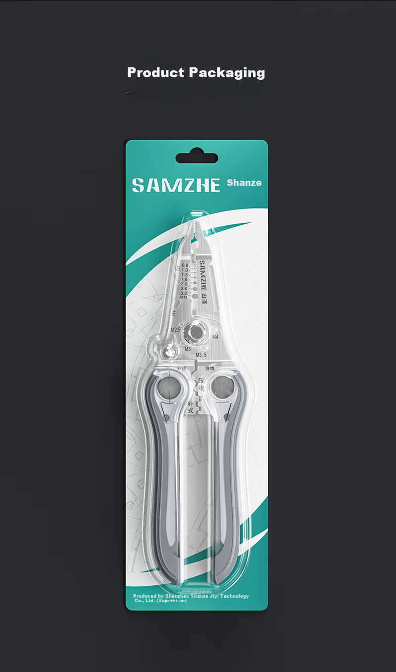 SAMZHE Wire Stripping Pliers Electrician Pliers 7-Inch Multifunctional Wire Crimper Stripper Pliers 7-Gear Wiring Tool Wire Peeling Pliers BXL02 11