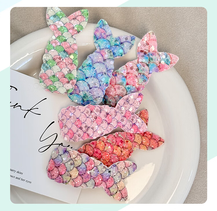CHIMERA 6-Piece Children's Bangs Hair Clips with Sequins And Fish Scale Mermaid Tails BB Clips for Girls, Mid-Autumn Festival Gift 13