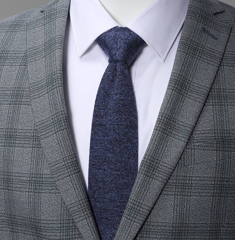Goldlion Men's Korean-Style Knitted Wool Slim-Fit Casual Knitted Tie, Medium Blue-55, 000 9