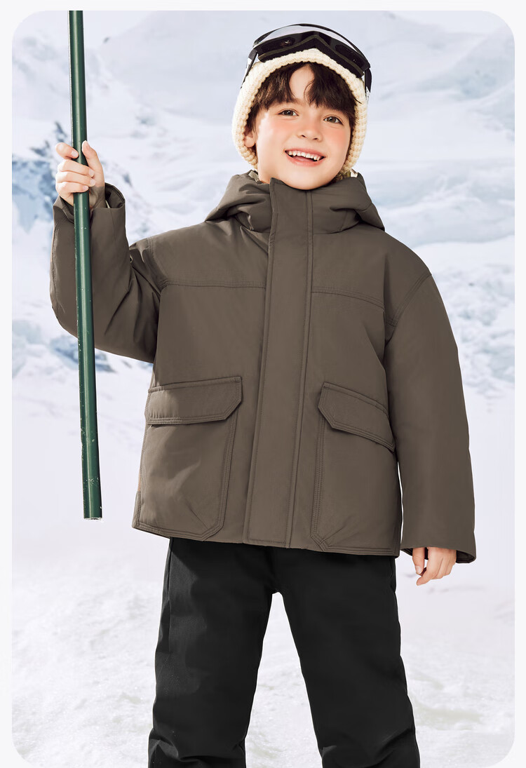 Minibala [Triple Protection] New Winter Children's Lightweight Hooded down Jacket, Baby Warm down Coat 2