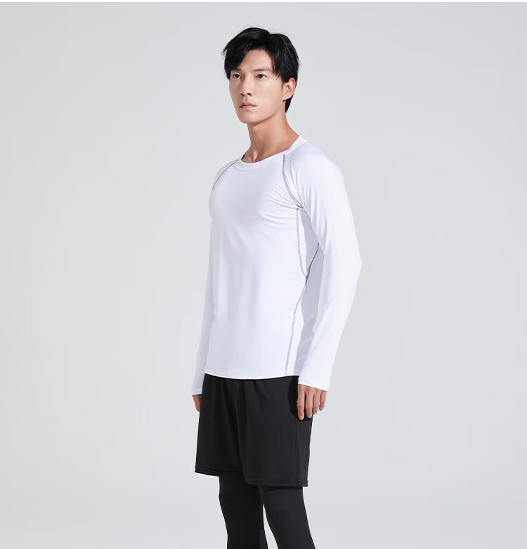 Fandimu Sports Set for Men, Three-Piece Fitness Outfit, Tight-Fitting Shirt for Running, Basketball, Badminton, Quick-Drying Breathable Weight Loss Wear 18