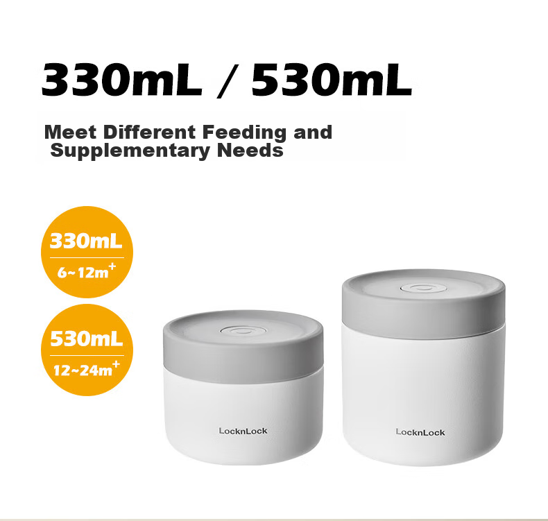 LOCK&LOCK Insulated Lunch Box, Children's Food Container, Vacuum Baby Food Bowl, Sealed Stainless Steel Soup Pot, Portable Takeaway Porridge Cup 4