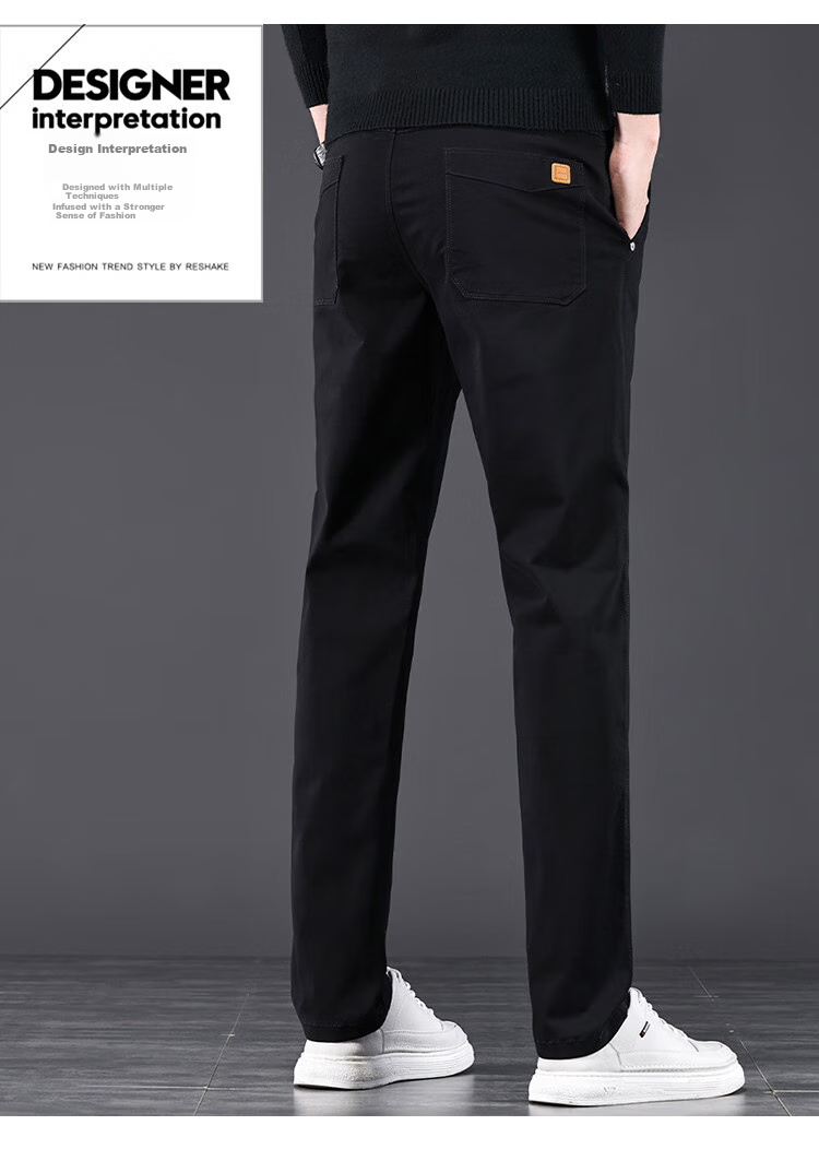 JEEP High-End Men's Casual Pants, New Spring 2026 Style, Loose Straight-Leg, Light Business Pure Cotton Trousers for Me 3
