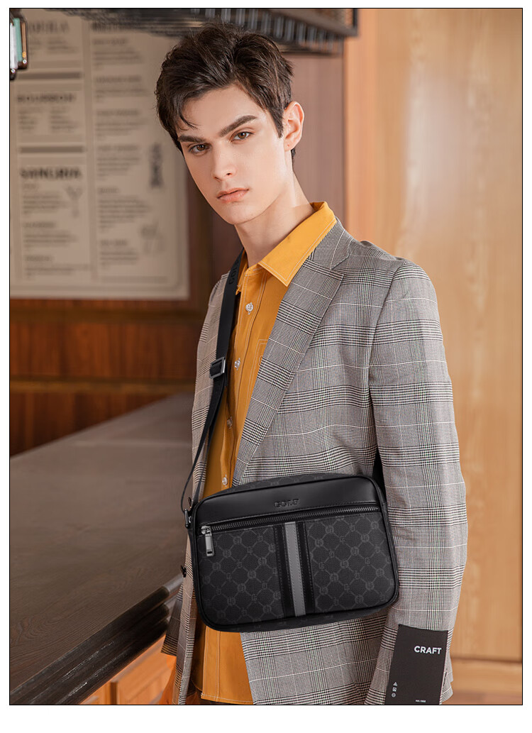 GOLF Men's Printed Single Shoulder Crossbody Bag Multi-Compartment Waterproof Business Commuter Bag for Phone and iPad 3