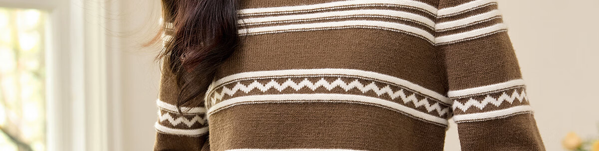 PinCai Women's Classic Striped Colorblock Sweater Early Spring Crew Neck Knitwear P144Z9024 33