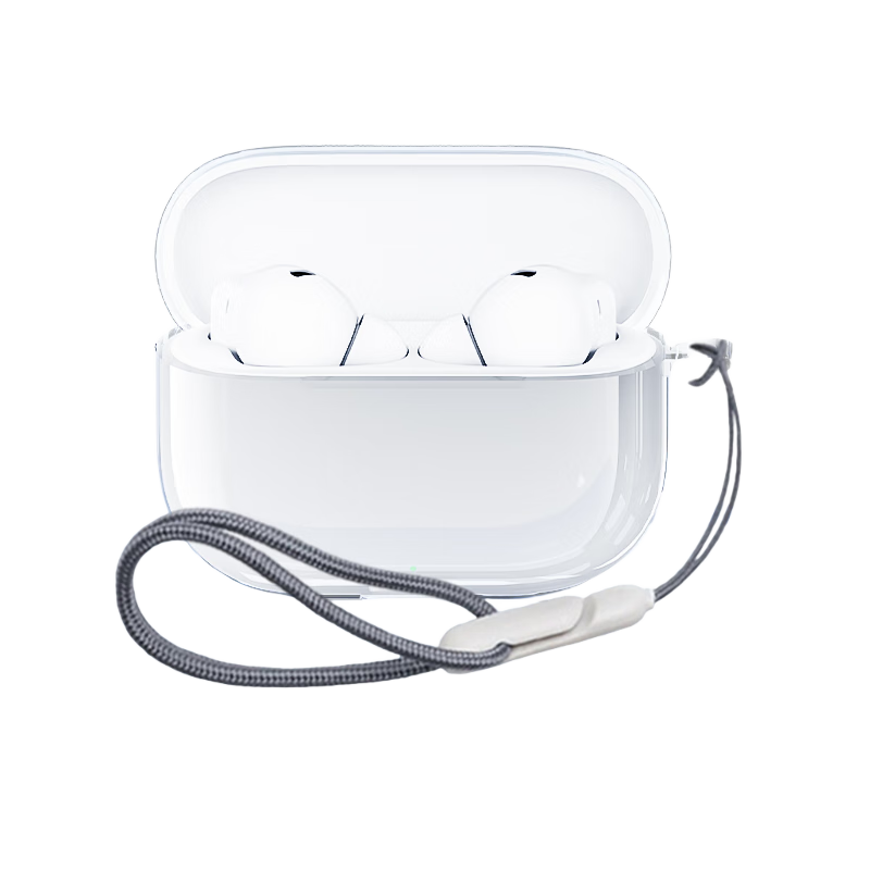 ESCASE Transparent Protective Case for Huawei FreeBuds SE4 ANC Bluetooth Earbuds Silicone Soft Cover Full Protection Slim Anti-Drop Case with Lanyard Transparent