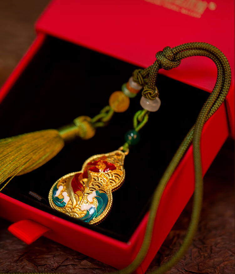 SINO-FOREIGN ENAMEL GALLERY "Good Luck" Hanging Ornament, Car Key Pendant, Small Accessories for Backpacks And Gourds, New Year Gift 8