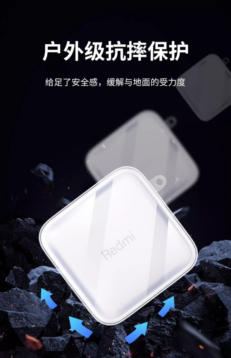HotFire Redmi Buds 6 Protective Case Earphone Clip Cover Simple Silicone True Wireless Charging Case Protective Anti-Drop 2024 Soft Case Transparent with Lanyard 6