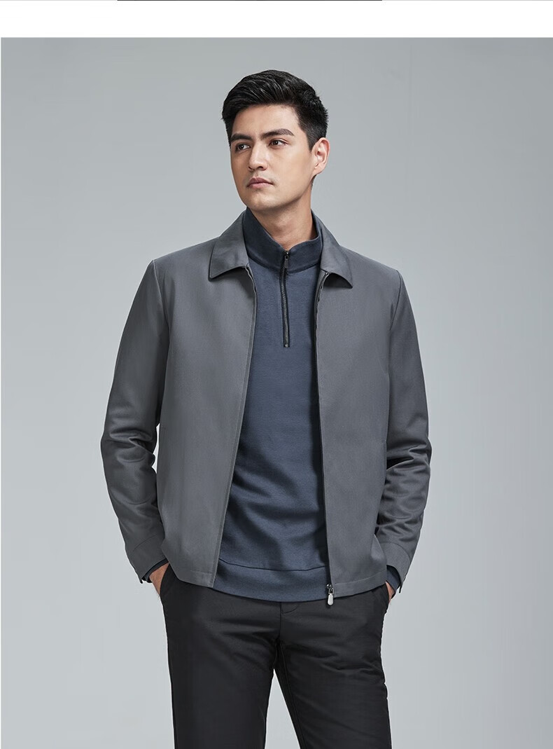 Goldlion [Leader Jacket] Autumn Winter Men's Machine Washable Wool Stand Collar Easy Care Business Coat Navy Blue M00 8