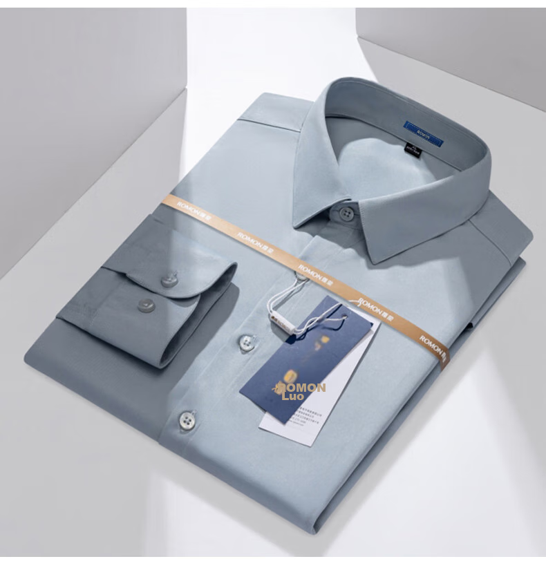 ROMON Men's Long-Sleeve Dress Shirt, Business Wrinkle-Free Shirt, Elastic Undershirt, Jacket, Top, Dad's Outfit, RCS1 Dark Green, M 11