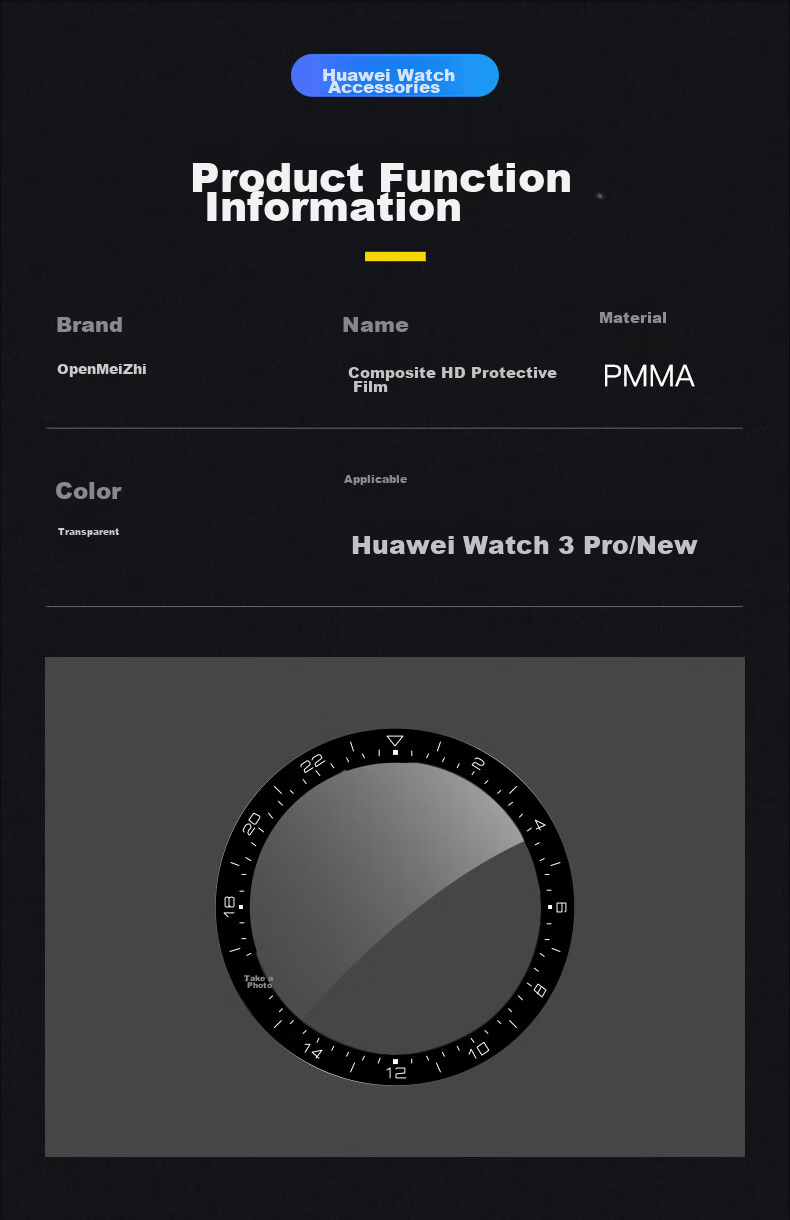 KMaxAI Screen Protector for Huawei Watch 3 Pro/Pro New, Full-Screen HD Watch Protective Film, Watch Face Anti-Scratch Anti-Fingerprint Composite Film, 3D Soft Film with No Edge Chips 8