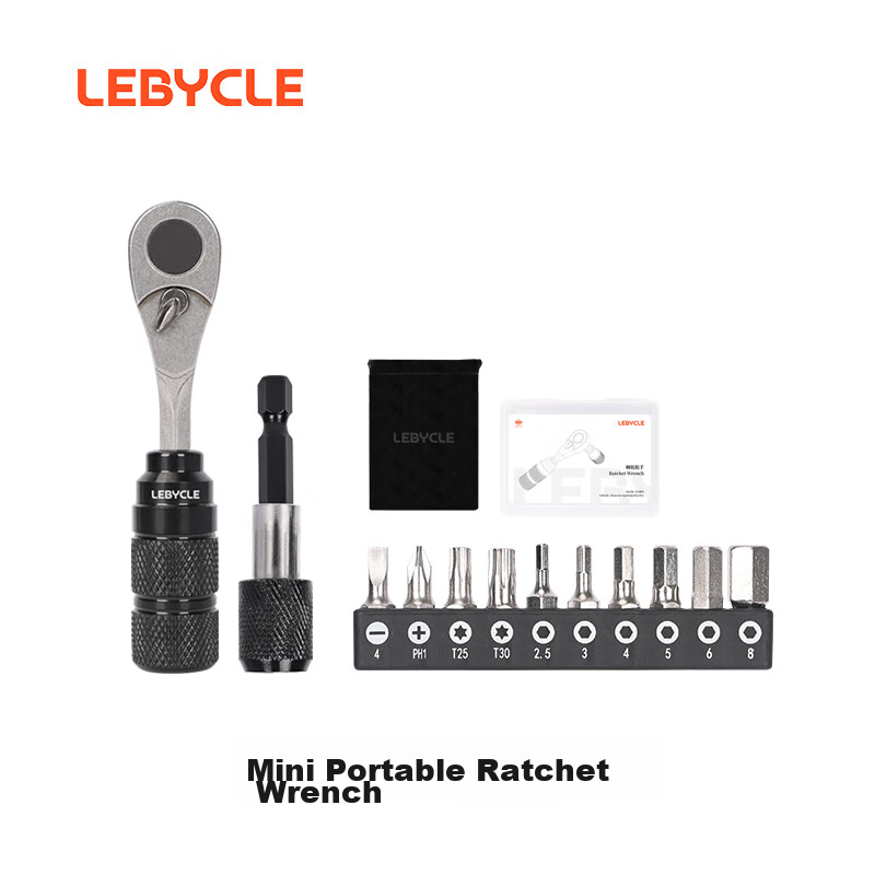 LEBYCLE Mini Portable Ratchet Wrench Bicycle Set, Road And Mountain Bike Repair Tools, Multi-Functional High-Strength