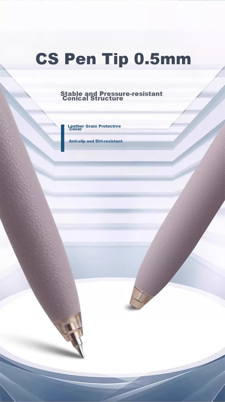 Dongmi Gel Pen, Rotating Pen with Reduced Pressure, 0.5mm CS Tip, Stylish Black, for Students' Exams And Research, "Good Luck" Dongmi 860, 2-Pack, Smog Blue 11