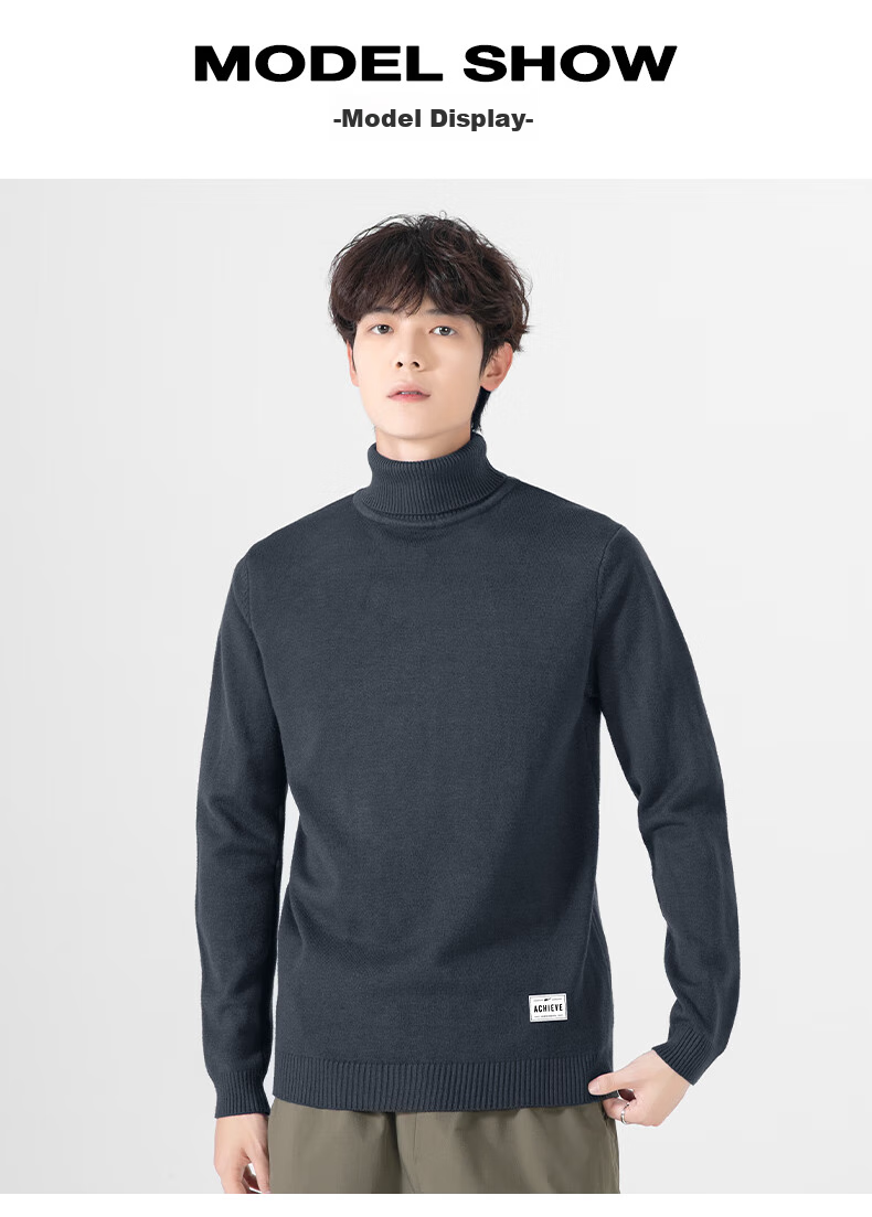 Warrior Men's Winter Turtleneck Warm Knit Sweater Loose Pullover Casual Sports Base Layer 11