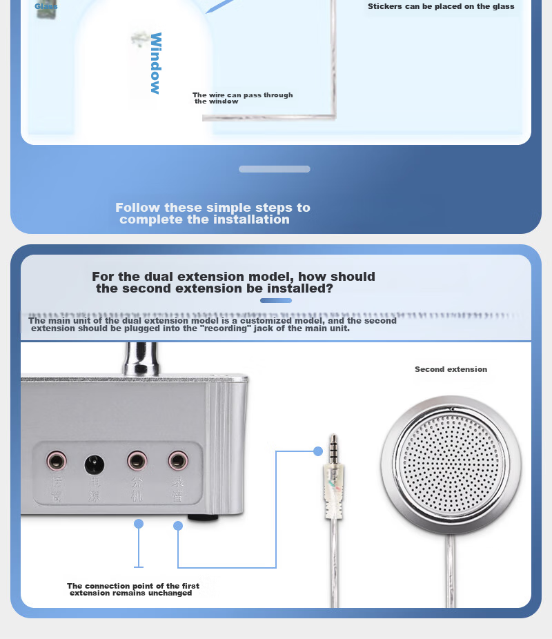 Deshun DS-1908 Two-Way Intercom for Windows, Metal Bank Securities Hospital Restaurant Counter Station Post Office Window-Specific Intercom Amplifier Microphone 14