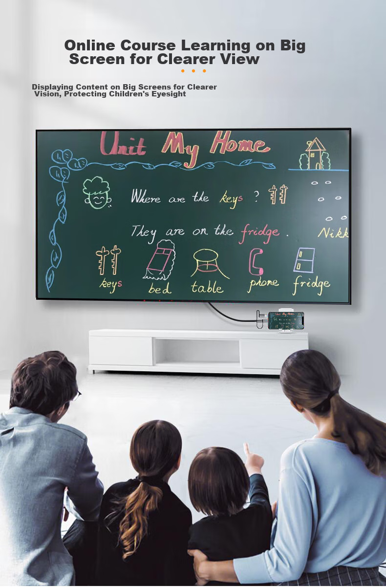 Jinghua Wired Screen Mirroring Adapter, Phone Screen Mirroring Cable, Three-In Screen Mirroring, Apple Lightning, Android Type-C to HDMI, High-Definition Conversion, Phone to TV And Monitor Connection, Z505G 7