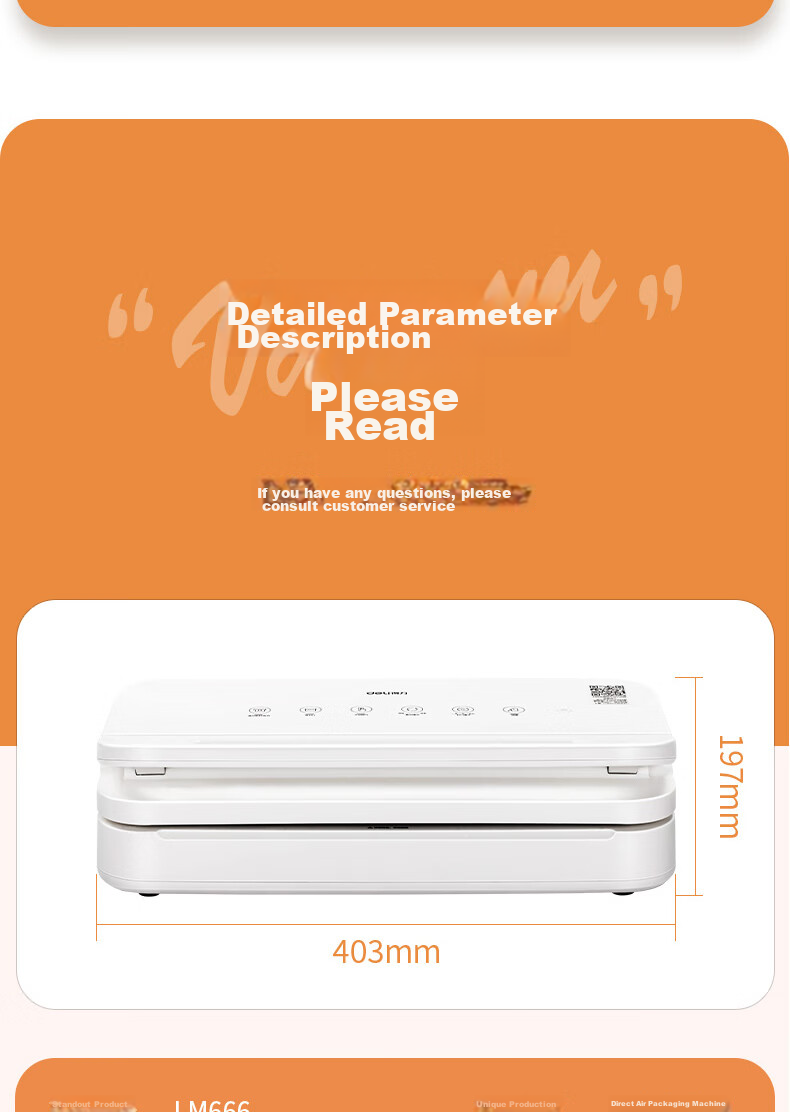 Deli Home And Commercial Vacuum Sealer, Small Vacuum Packaging Machine, Food Sealing Machine, Fully Automatic Vacuum Machine, Wet And Dry Dual-Use Vacuum Preservation Sealing Machine LM666 19