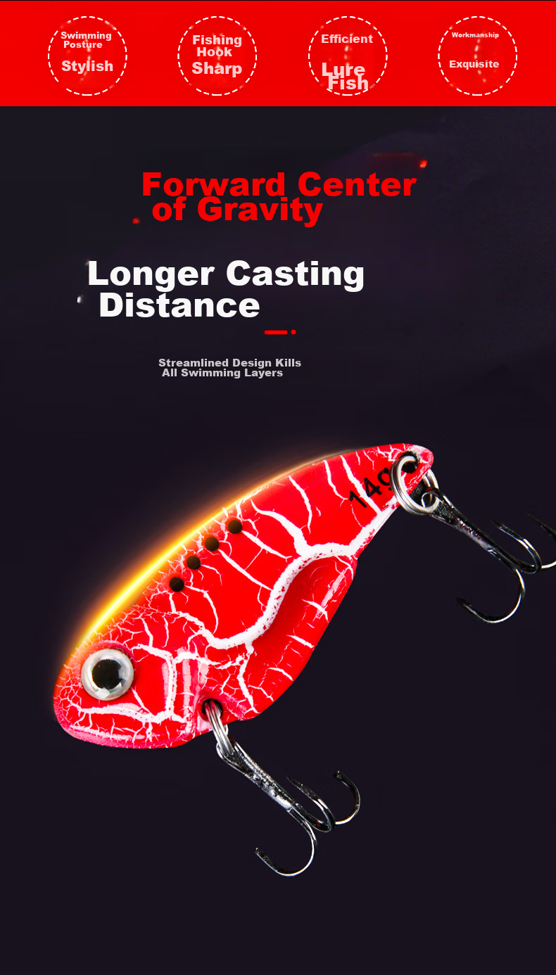 Xionghuo Lure VIB Metal Bait Full Swimming Layer 10g Small Iron Plate for Freshwater Bass And Catfish Artificial Bait 3