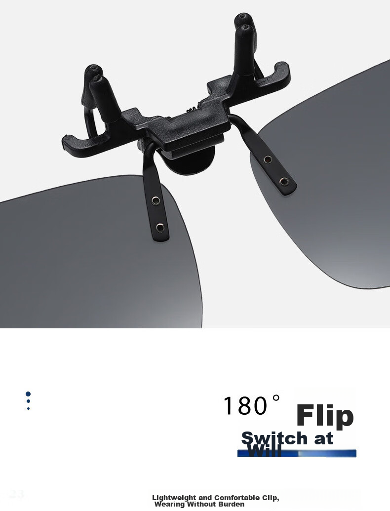 Baixiaoshe Myopia-Resistant GM Sunglasses Clip-Ons, 1 Pair [Sunglasses], Day And Night Use, Unisex for Driving 14