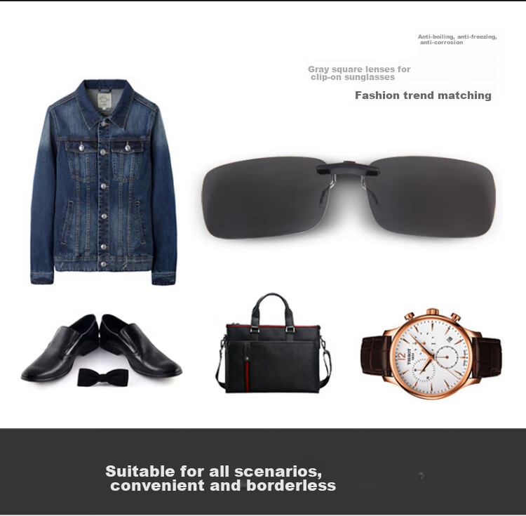 Quxing Polarized Clip-On Sunglasses, UV Protection Car Driving Sunglasses, Compatible with Nearsighted Glasses, Can Be Flipped Up to Form A Frog-Shaped Mirror 5